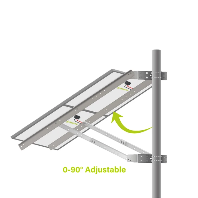 Double Arm Pole Side Mount for Up To 400W Solar Panels -Newpowa