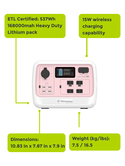 Cheap NOVOO NEP700S 666Wh/180000mAh Portable Power Station