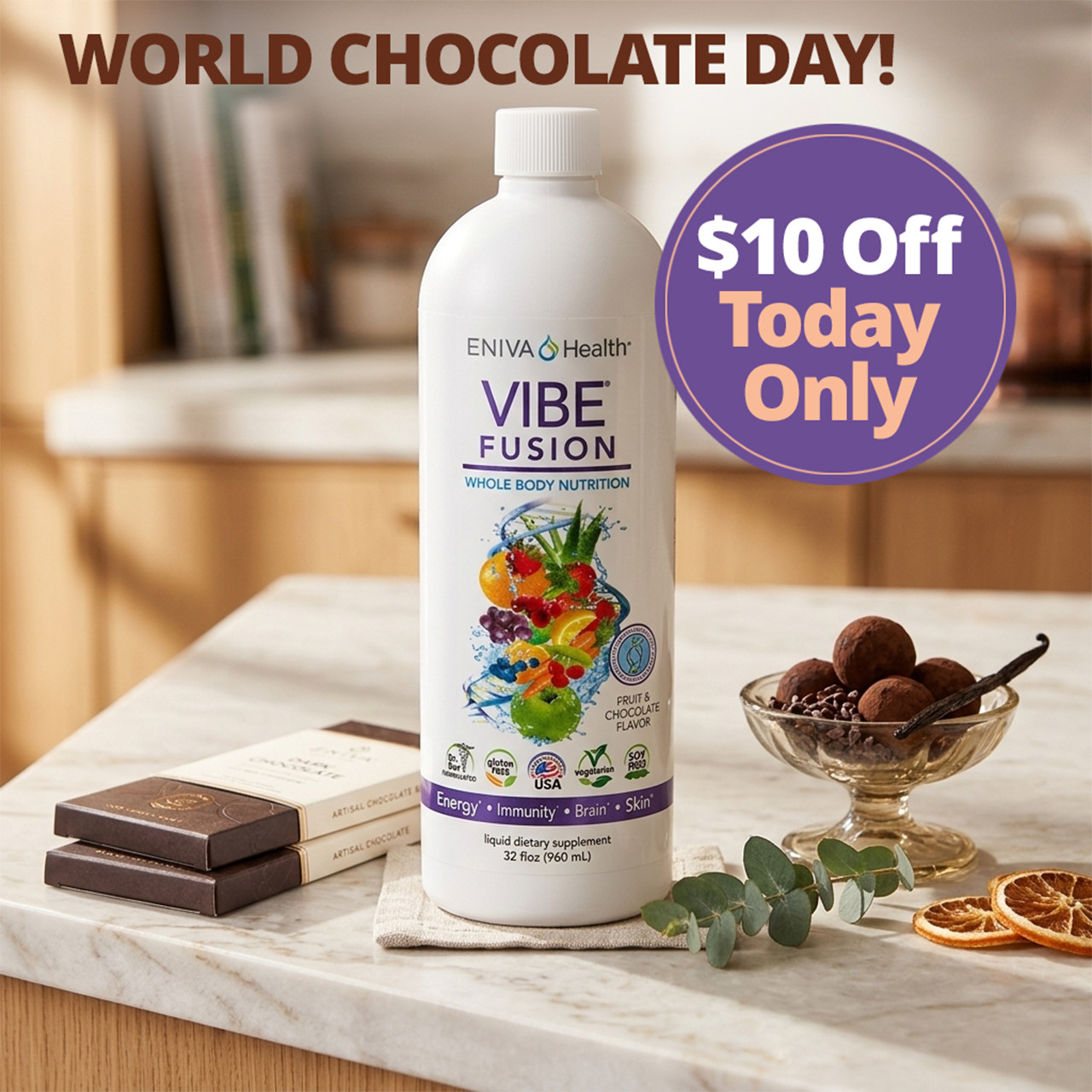 VIBE Fusion $10 Off Today Only - World Chocolate Day