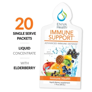 Eniva Natural Immune Support (20 packets), Immune Booster, Honey, Echinacea, Orange, Chamomile, Lemon, Broccoli, Apple, Blueberry, Cranberry, Green Tea, Oregano, Vitamin C, Vitamin D, Calcium, Magnesium, Copper, Zinc, 16 oz., Product ID 29507