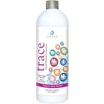Eniva Minerals for Life Trace Multi Minerals, 32 oz, liquid dietary supplement, Cell-Ready, wide spectrum rare minerals, integrative nutrition, essence of life, proper balance of minerals, nutrient depleted soil, over processed foods lack of minerals, why supplement, the need to supplement, solutomic, bioavailable nutrients, natural minerals, no fructose, no sugars, no calories, no caffeine, no animal by-products, no animal testing, aqueous delivery system, advanced nutrition, Product ID 8917