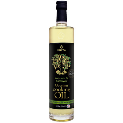 Eniva Heart Healthy Cooking Oil 24 oz, Omega 9 Cooking Oil, Premium blend of hexane-free, pure-pressed avocado and safflower oils, with a clean, delicate Omega 9 oil flavor that doesn't interfere with the flavor of food. Super Omega 9 Premium Cooking Oil is the gourmet "Queen of Cooking Oils" exquisitely blended for taste and health. It is loaded with stable omega fatty acids that contribute to good health, similar to olive oil, so prominent in the healthy Mediterranean diet, without the taste of olive oil. The healthy fatty acids in this product promote heart health, support healthy cholesterol, and aid in improving lipid profiles, brain function, and hormonal balance. Product ID 13502