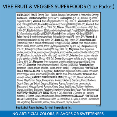 Vibe 1 oz packet supplement facts