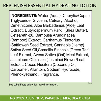 Eniva Replenish Hydrating Lotion, 6 oz, Ingredients