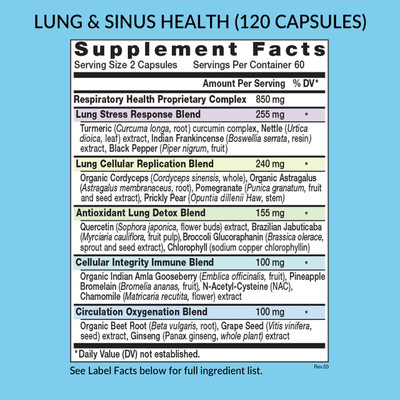 Lung & Sinus Health Supplement Facts