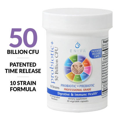Eniva Lactobacillus Probiotic Complex, 30 caps, vegetable capsules, dietary supplement, optimize the health of digestive and intestinal environments, healthy balance of intestinal flora, bacteria aids balanced digestive and intestinal environments, proper nutrient absorption, assists during occasional GI distress, supports bowel regularity, healthy beneficial bacteria,* Product ID 12005