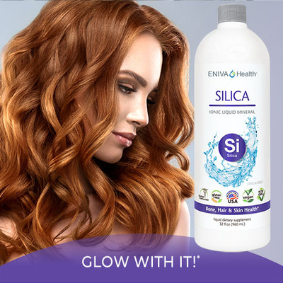 Eniva Minerals for Life Silica Liquid Concentrate, 32 oz, cell-ready mineral, glow with it