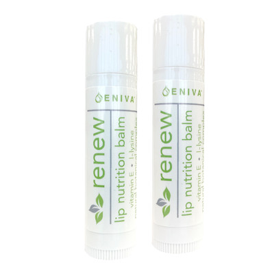 Eniva Renew Lip Nutrition, .15 oz, 2 pack, moisturizes lips, soothing plant nutrients, exotic oils, L-lysine, Green Tea and Vitamin E, smooth away cracks, refresh with essential oils,* Almond Oil, Sunflower Oil, Avocado Oil, Safflower Oil, Spearmint Oil, Safety Promise, No Parabens, No Phthalates, No MEA, TEA or DEA, No Glycols or Aluminum, No SLS or other sulfates, No Dyes or Artificial Fragrances, Product ID 5224