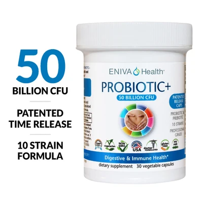 Eniva Lactobacillus Probiotic Complex, 30 caps, vegetable capsules, dietary supplement, optimize the health of digestive and intestinal environments, healthy balance of intestinal flora, bacteria aids balanced digestive and intestinal environments, proper nutrient absorption, assists during occasional GI distress, supports bowel regularity, healthy beneficial bacteria,* Product ID 12005