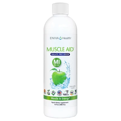 Eniva Muscle Aid, Malic Acid, 16 oz, natural liquid dietary supplement, optimal levels energy production, aqueous delivery system, enhanced absorption, Muscle Wellness, Health Energy Level, Endurance, Aluminum Removal from the Body,* Product ID 11002