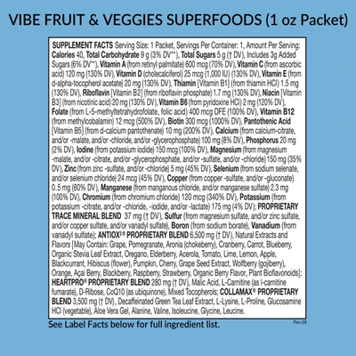 Vibe 1 oz packet supplement facts