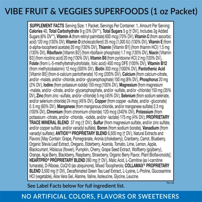 Vibe 1 oz packet supplement facts