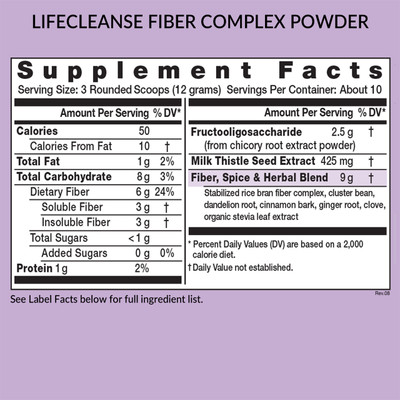 Eniva LifeCleanse, 4.6 oz, Supplement Facts