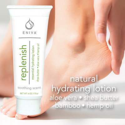 Eniva Replenish Natural Hydrating Lotion, green tea, shea butter, aloe vera, hemp oil
