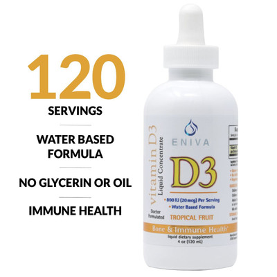 Vitamin D3 Liquid Concentrate - Bone & Immune Health, Tropical Fruit Natural Flavor