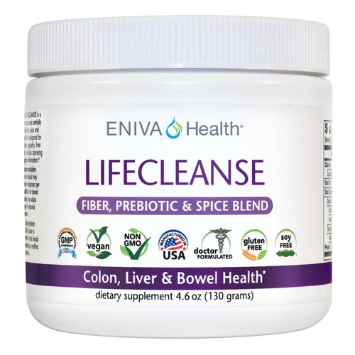 Eniva LifeCleanse Fiber Complex Powder (4.23 oz), natural fiber and herbal supplement for gentle elimination and digestive cleansing