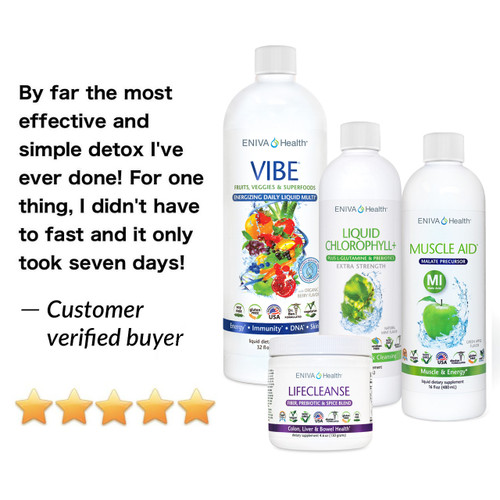 Eniva Detox and Whole Body Natural Cleanse Kit - VIBE Fruit Flavor (32 oz), Top Rated, 7-Day Detox and Cleanse, No Fasting, Easy to Use, No Dieting, Natural Ingredients, Whole Body Detox, Product Id: 32023