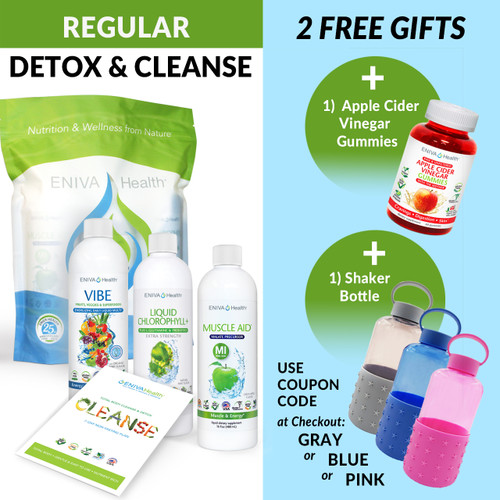 Easy Regular Detox & Body Cleanse Bundle, Whole Body Natural Cleanse Kit - VIBE Fruit Flavor (32 oz), 7-Day Detox and Cleanse, No Fasting, Easy to Use, No Dieting, Natural Ingredients, Whole Body Detox - With FREE Shaker Bottle and FREE Apple Cider Vinegar GummiesProduct ID: 32022A