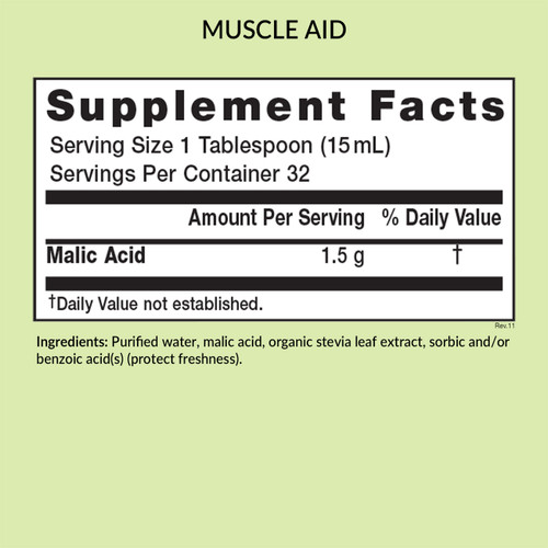 Muscle Aid, 16 oz, dietary supplement, Supplement Facts