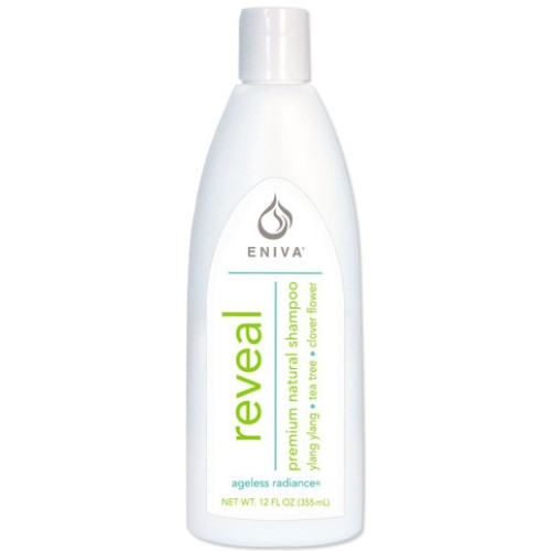 Eniva Reveal Premium Natural Shampoo, 12 oz, natural botanically infused premium shampoo, no harsh preservatives, no hair-stripping cleansers, Pure luxurious lather, gently cleanses and nurtures hair, natural extracts, nourishing oils,* Natural Botanicals and Vitamins, Clover Flower, Green Tea Leaf, Aloe Vera Leaf, Grape Seed Extract, Tea Tree Leaf Oil, Biotin, Pro-Vitamin B5, Sunflower Seed, Ylang Ylang Oil, Safety Promise, No Parabens, No Phthalates, No MEA, TEA or DEA, No Glycols or Aluminum, No SLS or other sulfates, No Dyes or Artificial Fragrances, Product ID 55009