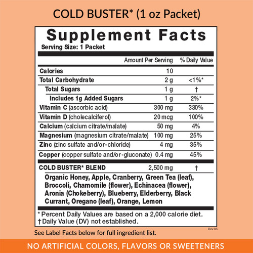 Cold Buster Packet Supplement Facts