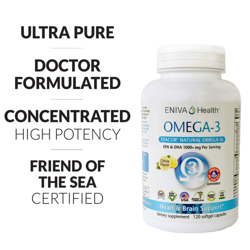 Omega-3 Efacor Fish Oil with EPA & DHA, 120 softgels, Heart & Brain, Omega3