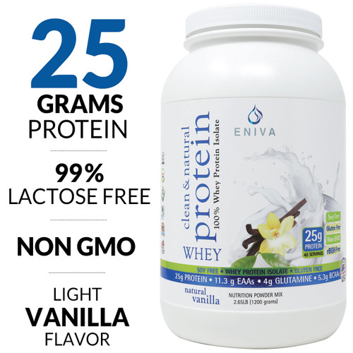 Eniva Natural Whey Protein powder, highly purified and specialized hydrolyzed whey protein isolates, natural protein peptide hydrolyzates, Bioactive Protein Peptide System (BPPS), lean muscle mass development, all-natural purified, natural source branched chain & essential amino acids, supports heart and immune health*