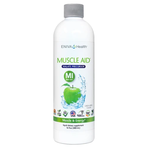 Eniva Muscle Aid, Malic Acid, 16 oz, natural liquid dietary supplement, optimal levels energy production, aqueous delivery system, enhanced absorption, Muscle Wellness, Health Energy Level, Endurance, Aluminum Removal from the Body,* Product ID 11002