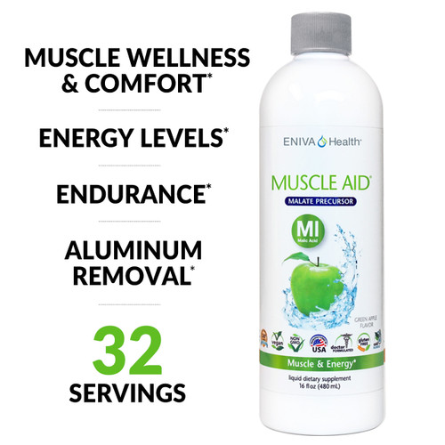 Muscle Aid, Malic Acid, Muscle Wellness and Comfort*, Energy Levels*, Endurance*, Aluminum Removal*, 32 Servings