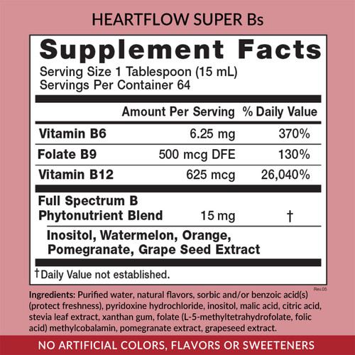 Eniva Health Heartflow Super B's, 32 oz, Supplement Facts