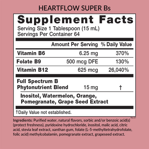 Eniva Health Heartflow Super B's, 32 oz, Supplement Facts