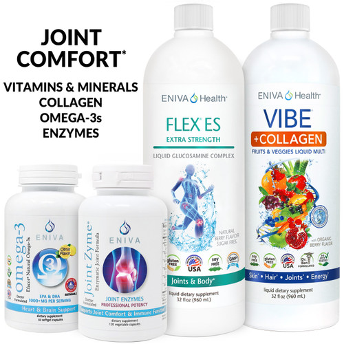 Joint Health  Bundle (32030), VIBE Collagen 32 oz, JointZyme Enzymes, Omega-3 Efacor 60 count, Flex ES Joint Care 32 oz Joint Health  Bundle (32030), VIBE Collagen 32 oz, JointZyme Enzymes, Omega-3 Efacor 60 count, Flex ES Joint Care 32 oz