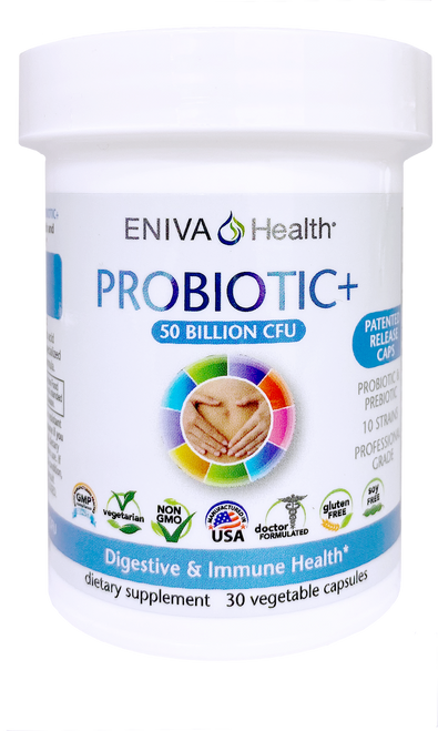 Eniva Lactobacillus Probiotic Complex, 30 caps, vegetable capsules, dietary supplement, optimize the health of digestive and intestinal environments, healthy balance of intestinal flora, bacteria aids balanced digestive and intestinal environments, proper nutrient absorption, assists during occasional GI distress, supports bowel regularity, healthy beneficial bacteria,* Product ID 12005