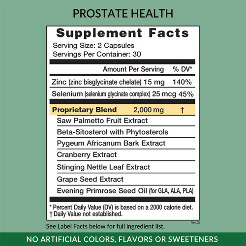 Natural Health Prostate, Supplement Facts