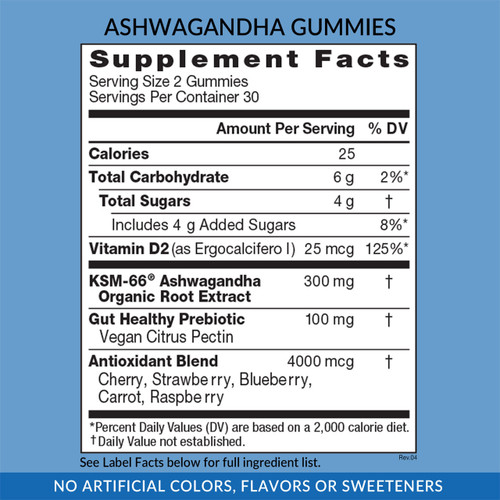 Supplement Facts, Ashwagandha Gourment Gummies, 30 servings, 60 count