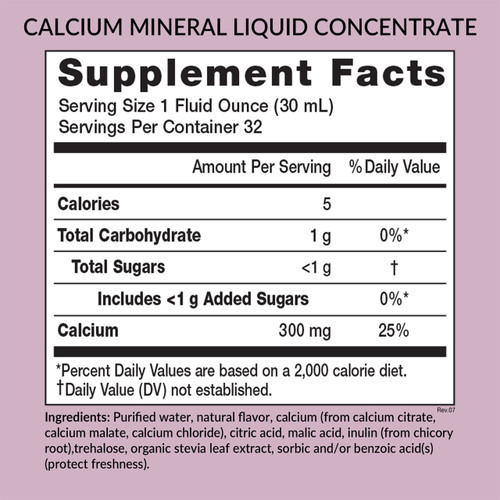 Eniva Health Calcium Liquid Concentrate, 32 oz, Supplement Facts