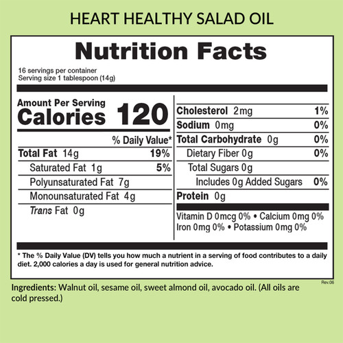Omega 3-6-9 Salad Oil Nutrition Facts
