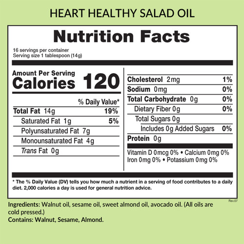 Omega 3-6-9 Salad Oil Nutrition Facts