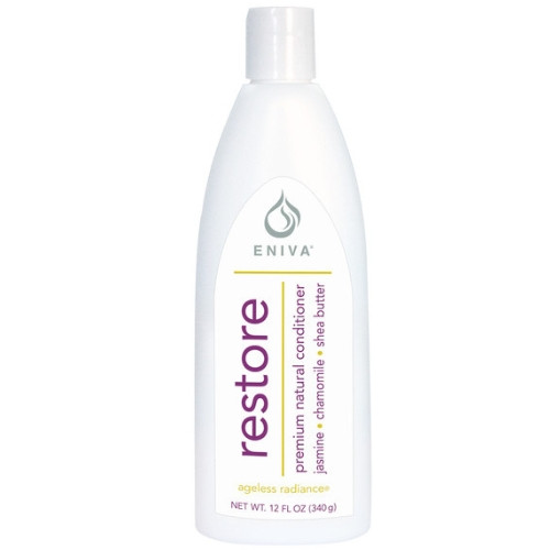 Eniva Restore Premium Natural Conditioner, 12 oz, restores hair's brilliance, premium natural conditioner, boost volume, restore moisture, exotic oils and extracts, nourish hair and scalp, silky, shiny, soft hair,* Natural Botanicals and Vitamins, Jasmine Flower, Green Tea Leaf, Agave Extract, Chamomile, Pro-Vitamin B5, Keratin Amino Acids, Shea Butter, Olive Oil, Ylang Ylang Flower Oil, Product ID 55010