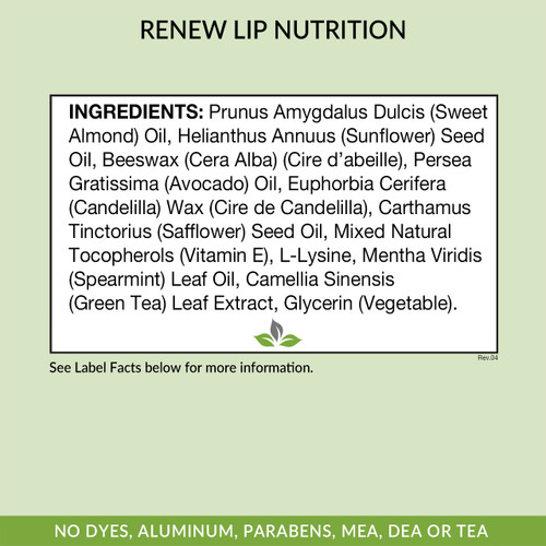 Eniva Renew Lip Nutrition, .15 oz, Ingredients