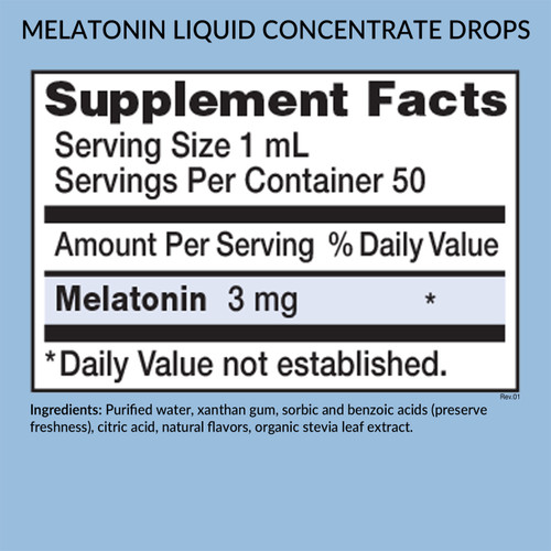 Melatonin Liquid Concentrate Supplement Facts