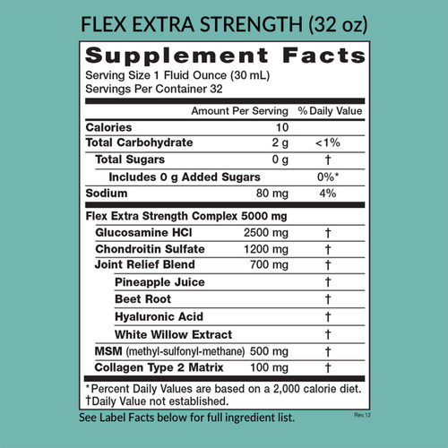 Eniva Health Flex ES, 32 oz, Supplement Facts
