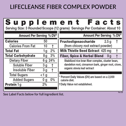 Eniva Health LifeCleanse Fiber Prebiotic & Spice Blend, Supplement Facts