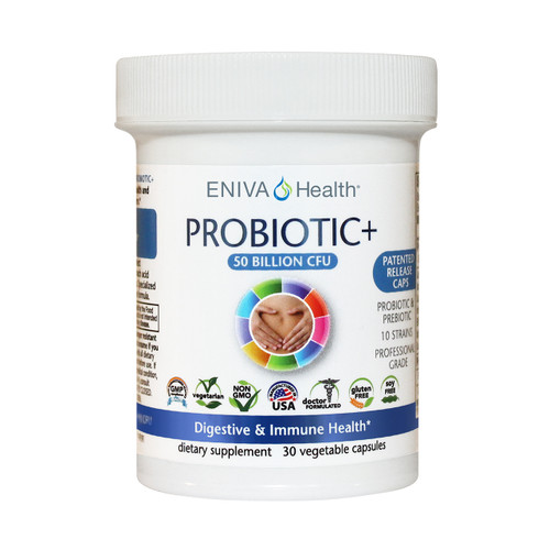 Eniva Lactobacillus Probiotic Complex, 30 caps, vegetable capsules, dietary supplement, optimize the health of digestive and intestinal environments, healthy balance of intestinal flora, bacteria aids balanced digestive and intestinal environments, proper nutrient absorption, assists during occasional GI distress, supports bowel regularity, healthy beneficial bacteria,* Product ID 12005