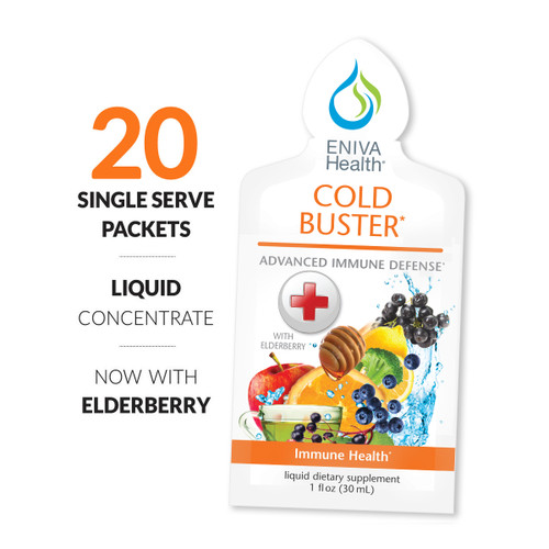 Eniva Natural Cold Buster (20 packets), Immune Booster, Honey, Echinacea, Orange, Chamomile, Lemon, Broccoli, Apple, Blueberry, Cranberry, Green Tea, Oregano, Vitamin C, Vitamin D, Calcium, Magnesium, Copper, Zinc, 16 oz., Product ID 29507