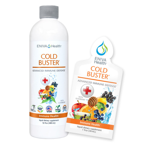 Eniva Natural Cold Buster (16 oz), Immune Booster, Honey, Echinacea, Orange, Chamomile, Lemon, Broccoli, Apple, Blueberry, Cranberry, Green Tea, Oregano, Vitamin C, Vitamin D, Calcium, Magnesium, Copper, Zinc