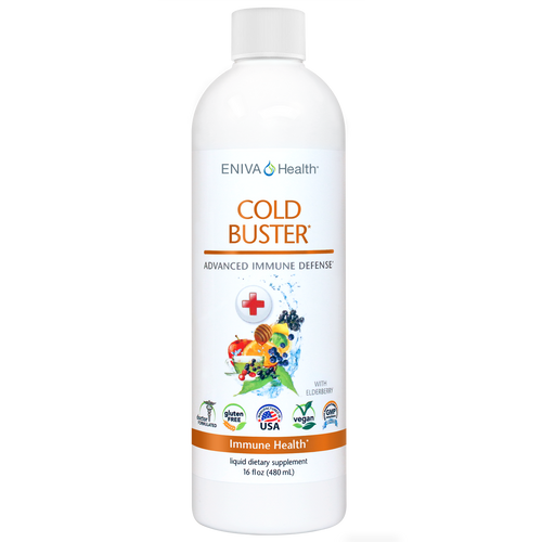 Eniva Natural Cold Buster (16 oz), Immune Booster, Honey, Echinacea, Orange, Chamomile, Lemon, Broccoli, Apple, Blueberry, Cranberry, Green Tea, Oregano, Vitamin C, Vitamin D, Calcium, Magnesium, Copper, Zinc