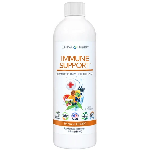 Eniva Immune Support (16 oz), Immune Booster, Honey, Echinacea, Orange, Chamomile, Lemon, Broccoli, Apple, Blueberry, Cranberry, Green Tea, Oregano, Vitamin C, Vitamin D, Calcium, Magnesium, Copper, Zinc