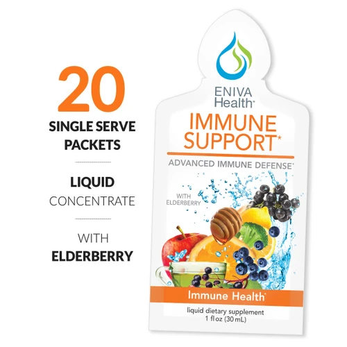 Eniva Natural Immune Support (20 packets), Immune Booster, Honey, Echinacea, Orange, Chamomile, Lemon, Broccoli, Apple, Blueberry, Cranberry, Green Tea, Oregano, Vitamin C, Vitamin D, Calcium, Magnesium, Copper, Zinc, 16 oz., Product ID 29507