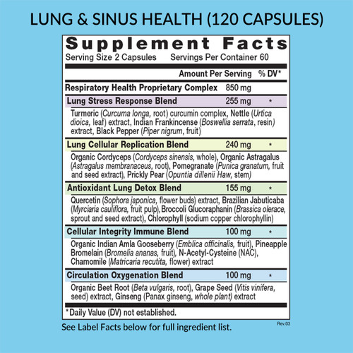 Lung & Sinus Health Supplement Facts